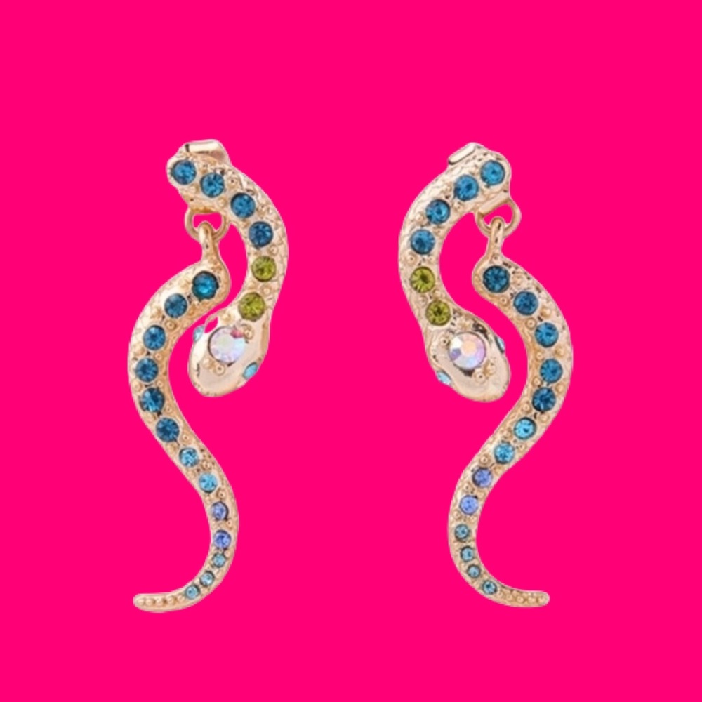 Sexy Snake Earrings Cubic Zirconia Rhinestones